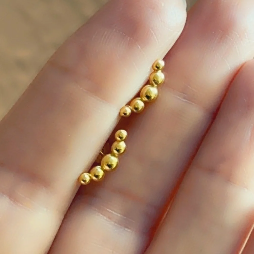 14k Gold Geometric Simple Stud Earrings